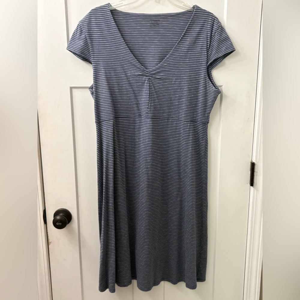 Blue and white striped Toad & Co. Amelia Dress